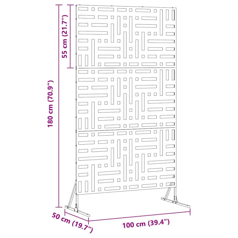 Ekran prywatności Antracyt 100 x 50 x 180 cm Stal