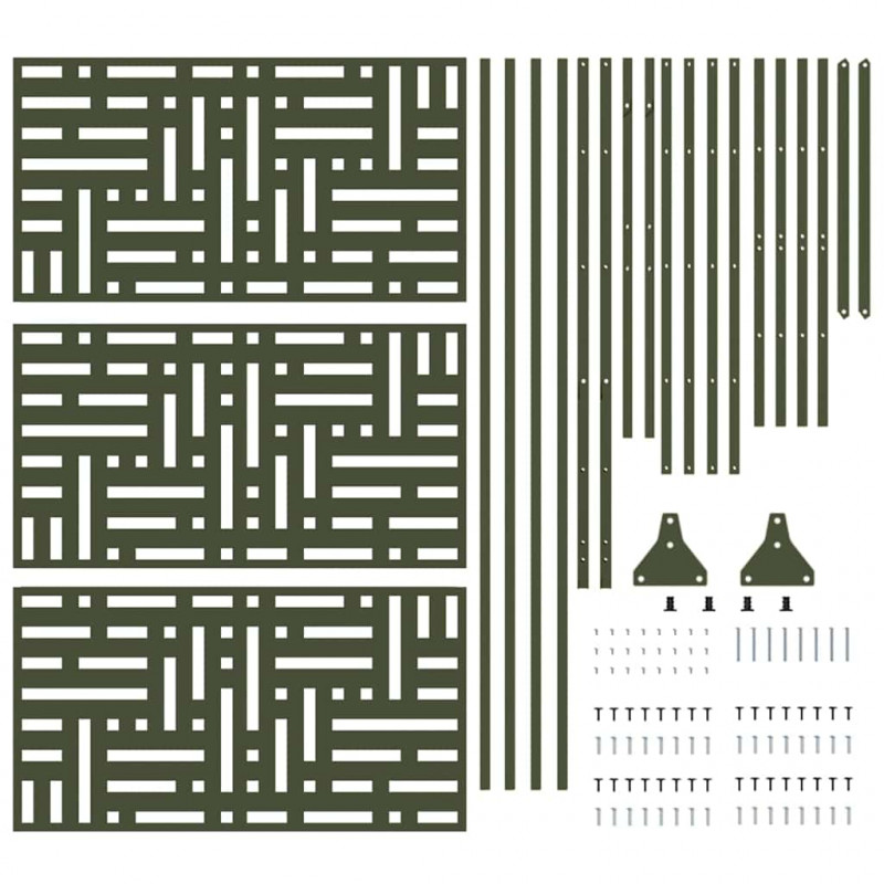 Ekran prywatności Oliwkowy 100 x 50 x 180 cm Stal
