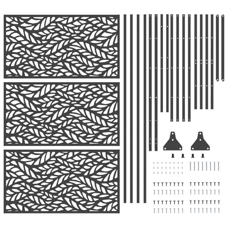 Ekran prywatności Czarny 100 x 50 x 180 cm Stal
