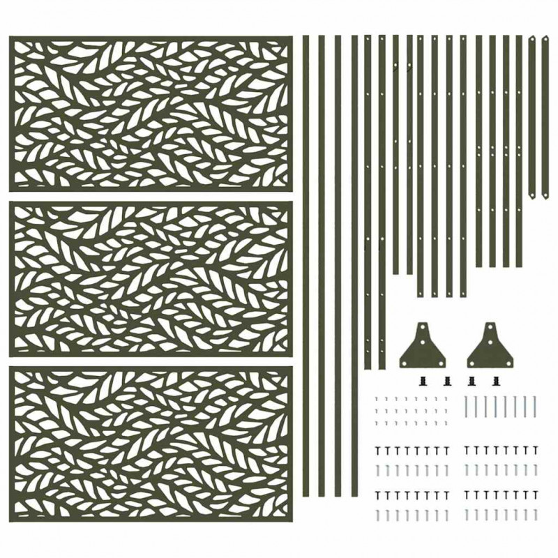 Ekran prywatności Oliwkowy 100 x 50 x 180 cm Stal