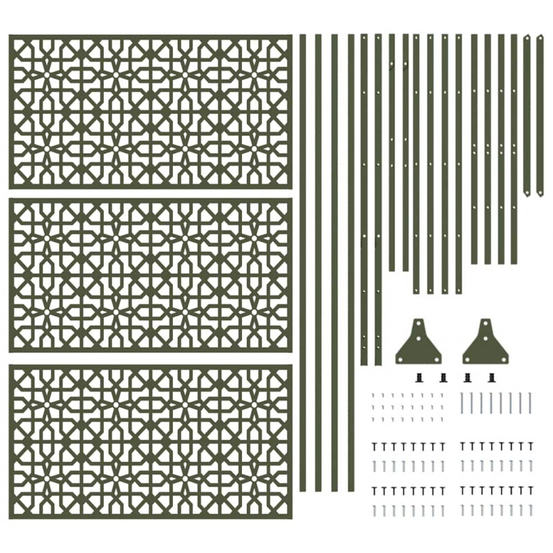 Ekran prywatności Oliwkowy 100 x 50 x 180 cm Stal