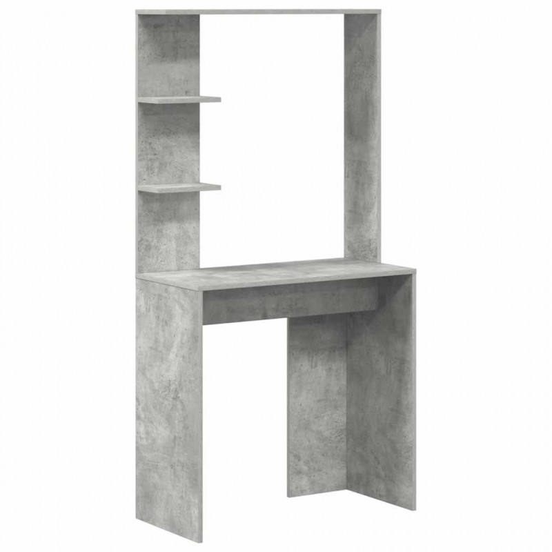 Biurko z półką Betonowy szary 78,5 x 37 x 154,5 cm