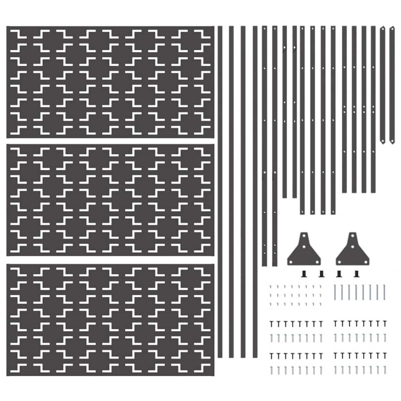 Ekran prywatności Czarny 100 x 50 x 180 cm Stal