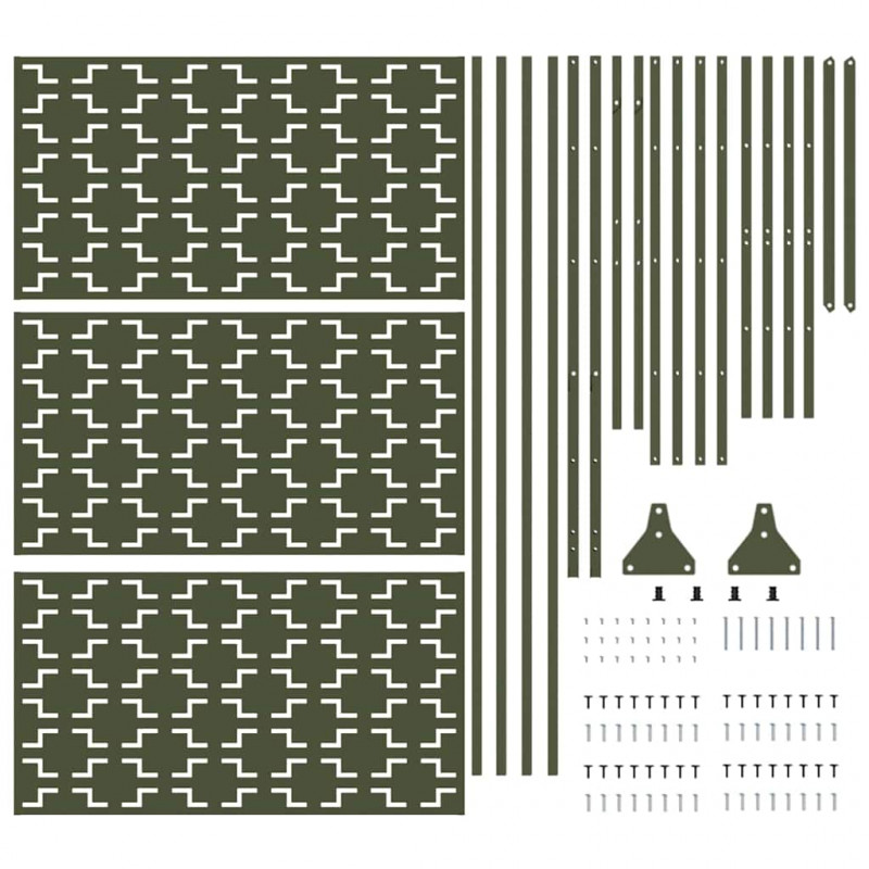 Ekran prywatności Oliwkowy 100 x 50 x 180 cm Stal