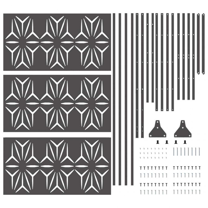 Ekran prywatności Czarny 100 x 50 x 180 cm Stal