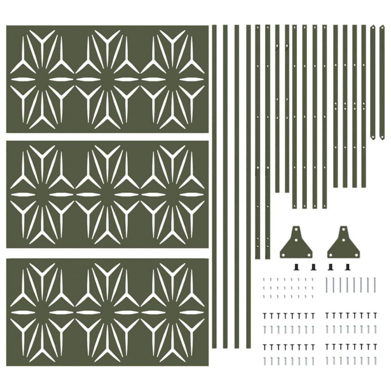 Ekran prywatności Oliwkowy 100 x 50 x 180 cm Stal