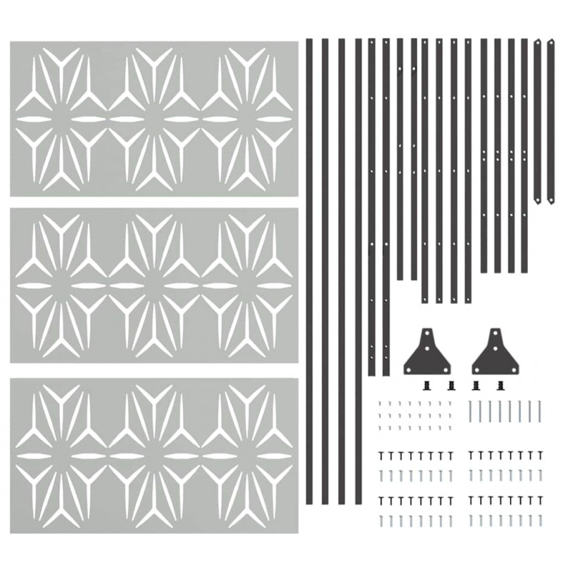 Ekran prywatności Szary 100 x 50 x 180 cm Stal