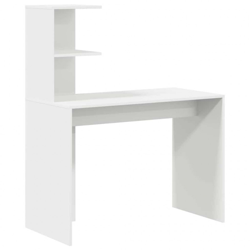 Biurko z półką Biały 102 x 50 x 124 cm Materiał drewnopochodny