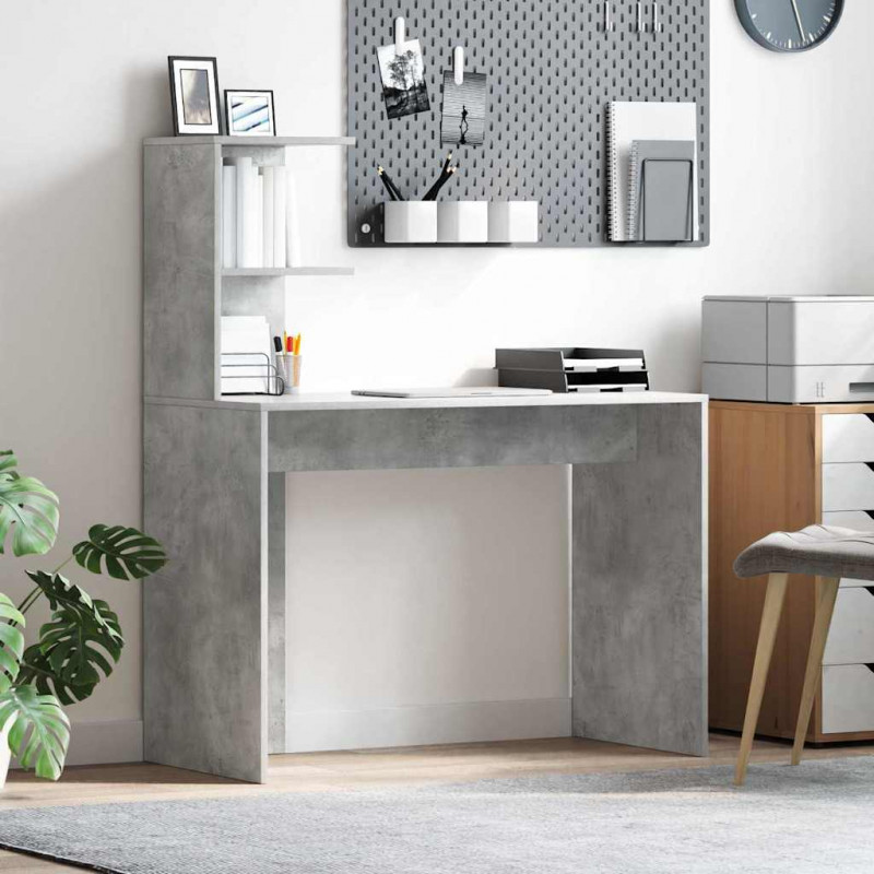 Biurko Betonowy szary 102 x 50 x 124 cm Materiał drewnopochodny