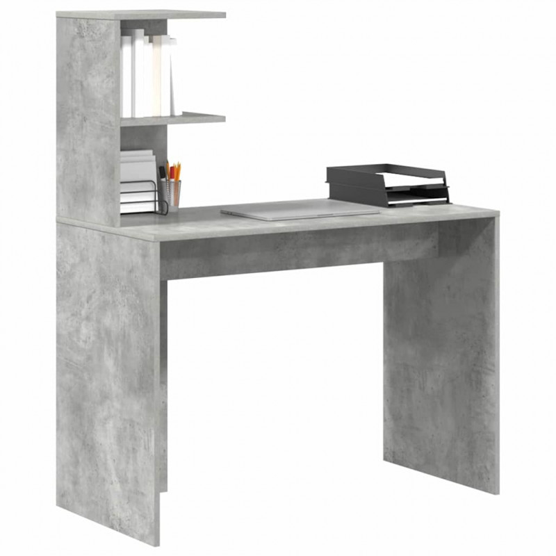 Biurko Betonowy szary 102 x 50 x 124 cm Materiał drewnopochodny
