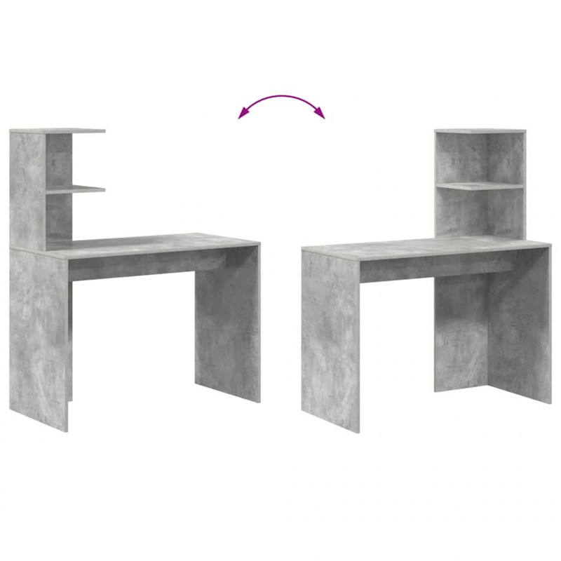 Biurko Betonowy szary 102 x 50 x 124 cm Materiał drewnopochodny