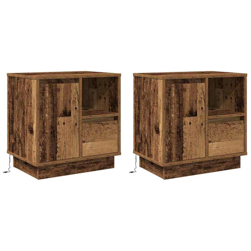 Szafka Nocna z szufladą 2 pcs Stare drewno 50 x 34,5 x 50 cm
