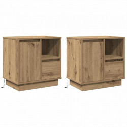 Szafka Nocna 2 pcs Dąb rzemieślniczy 50 x 34,5 x 50 cm