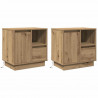 Szafka Nocna 2 pcs Dąb rzemieślniczy 50 x 34,5 x 50 cm