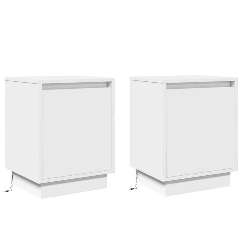 Szafka Nocna 2 pcs Biały 39 x 34,5 x 50 cm