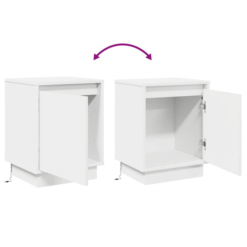 Szafka Nocna 2 pcs Biały 39 x 34,5 x 50 cm