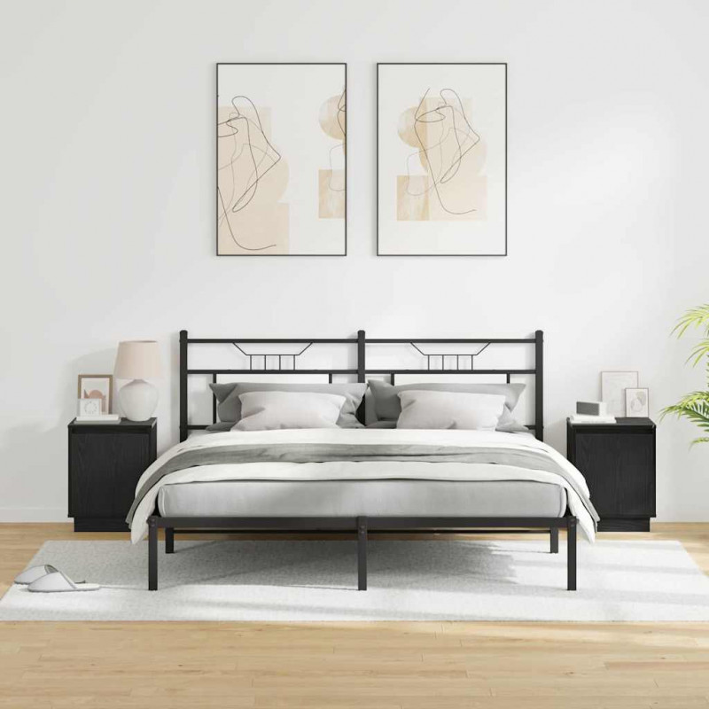 Szafka Nocna 2 pcs Czarny Dąb 39 x 34,5 x 50 cm