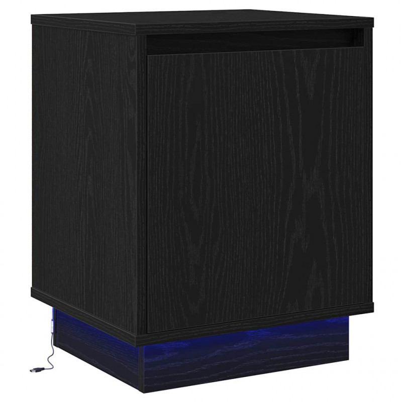 Szafka Nocna 2 pcs Czarny Dąb 39 x 34,5 x 50 cm