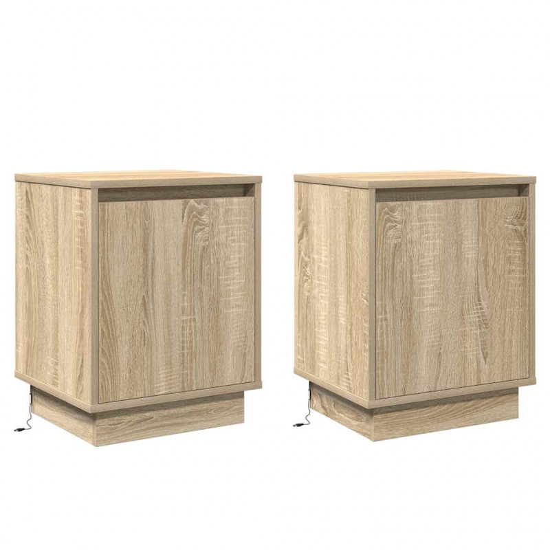 Szafka Nocna 2 pcs Dąb Sonoma 39 x 34,5 x 50 cm