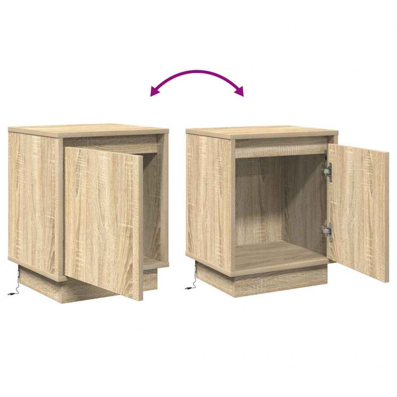 Szafka Nocna 2 pcs Dąb Sonoma 39 x 34,5 x 50 cm