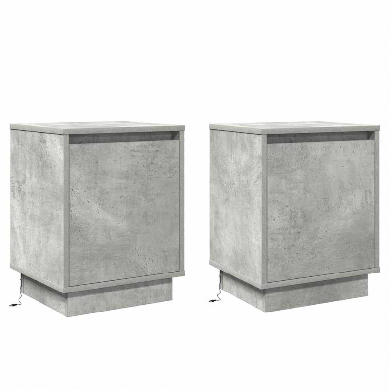 Szafka Nocna 2 pcs Betonowy szary 39 x 34,5 x 50 cm