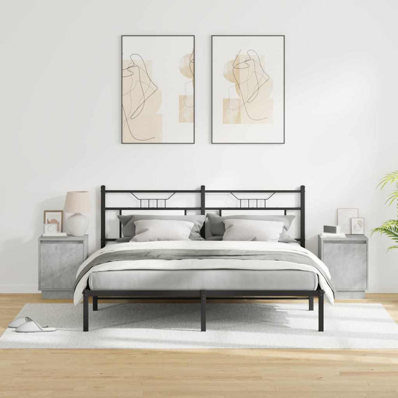 Szafka Nocna 2 pcs Betonowy szary 39 x 34,5 x 50 cm