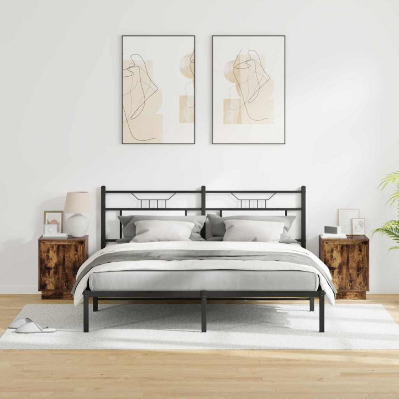 Szafka Nocna z 2 pcs Dąb wędzony 39 x 34.5 x 50 cm