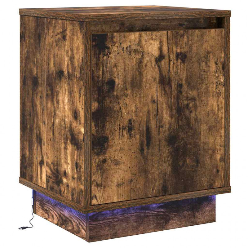 Szafka Nocna z 2 pcs Dąb wędzony 39 x 34.5 x 50 cm