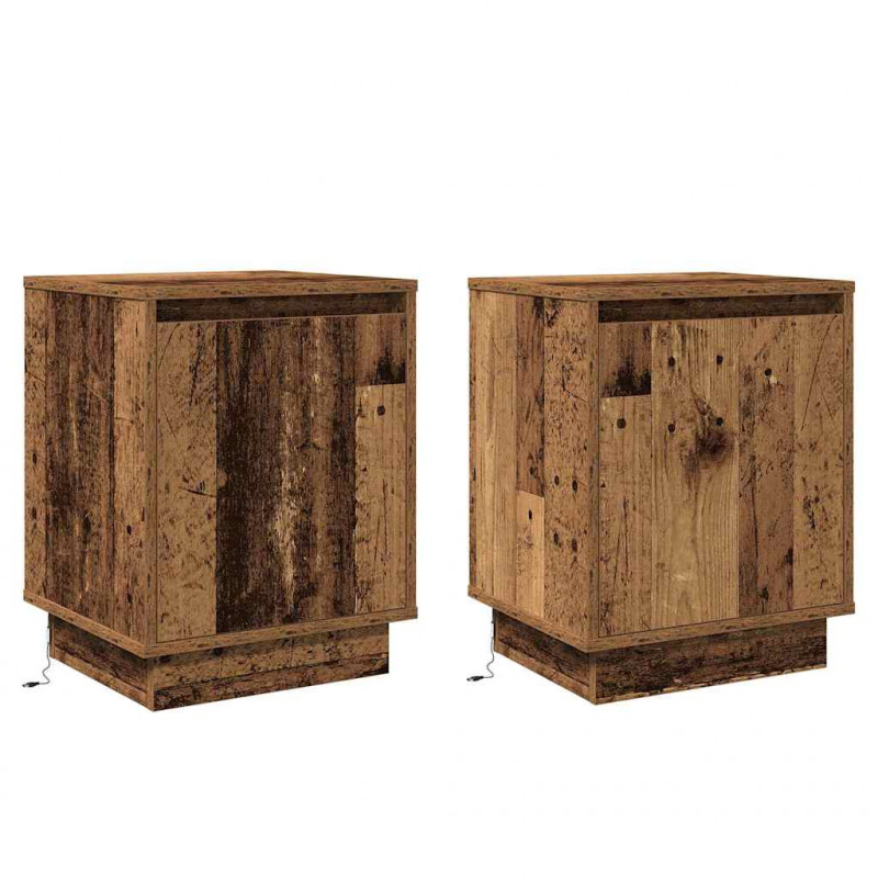 Szafka Nocna 2 pcs Stare drewno 39 x 34,5 x 50 cm