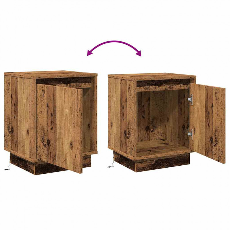 Szafka Nocna 2 pcs Stare drewno 39 x 34,5 x 50 cm