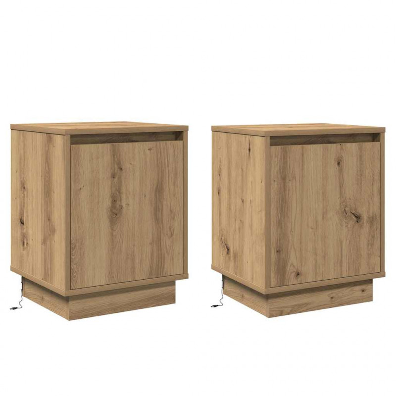 Szafka Nocna 2 pcs Dąb rzemieślniczy 39 x 34,5 x 50 cm