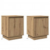 Szafka Nocna 2 pcs Dąb rzemieślniczy 39 x 34,5 x 50 cm