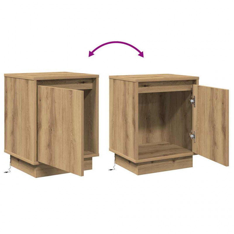 Szafka Nocna 2 pcs Dąb rzemieślniczy 39 x 34,5 x 50 cm