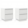 Szafka Nocna z szufladą 2 pcs Biały 39 x 34,5 x 50 cm