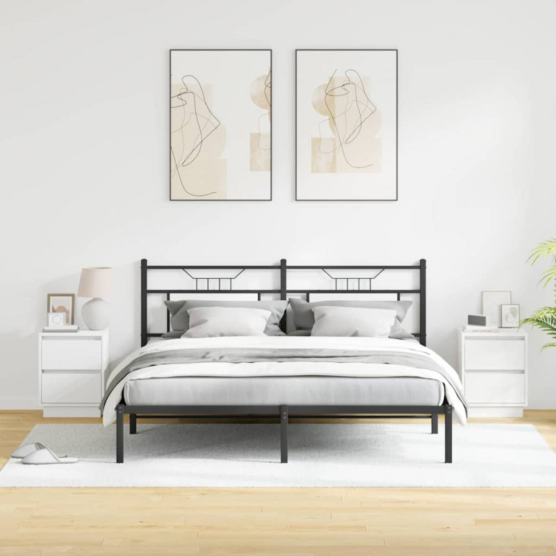 Szafka Nocna z szufladą 2 pcs Biały 39 x 34,5 x 50 cm