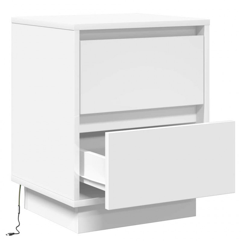 Szafka Nocna z szufladą 2 pcs Biały 39 x 34,5 x 50 cm