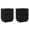 Szafka Nocna z szufladą 2 pcs Czarny Dąb 39 x 34,5 x 50 cm