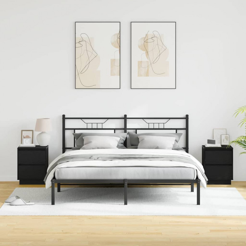 Szafka Nocna z szufladą 2 pcs Czarny Dąb 39 x 34,5 x 50 cm