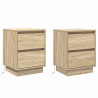 Szafka Nocna z szufladą 2 pcs Dąb Sonoma 39 x 34,5 x 50 cm