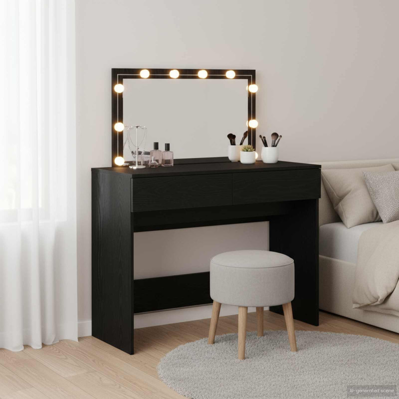 Toaletka Czarny Dąb 100 x 40 x 120 cm Materiał drewnopochodny