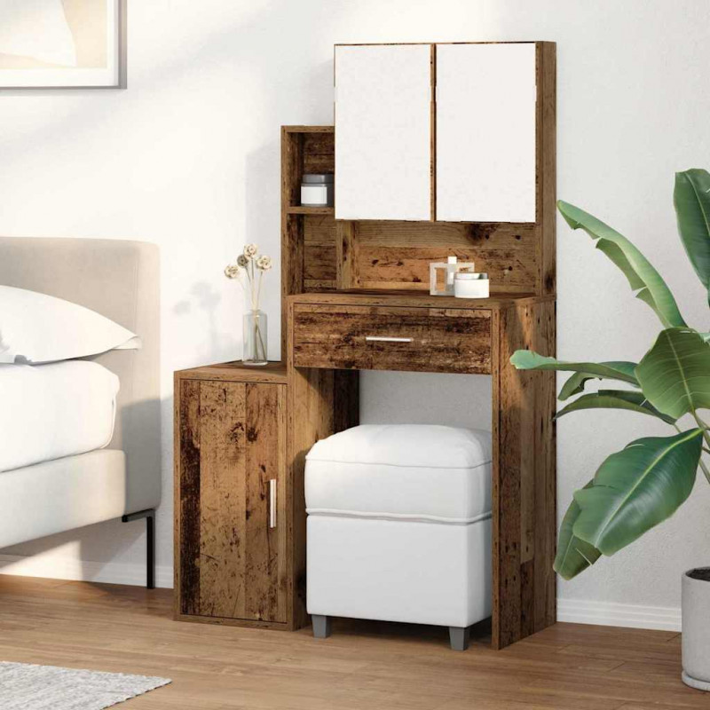 Toaletka Stare drewno 80 x 35 x 132 cm Materiał drewnopochodny