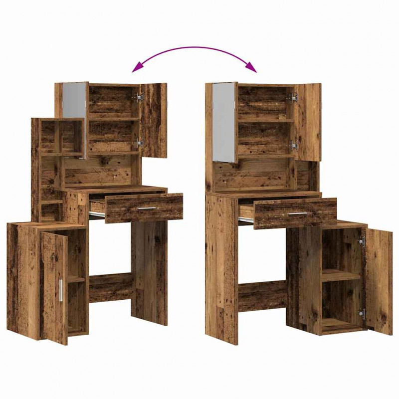 Toaletka Stare drewno 80 x 35 x 132 cm Materiał drewnopochodny