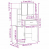 Toaletka Stare drewno 80 x 35 x 132 cm Materiał drewnopochodny