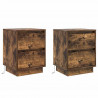 Szafka Nocna z szufladą 2 pcs Dąb wędzony 39 x 34,5 x 50 cm