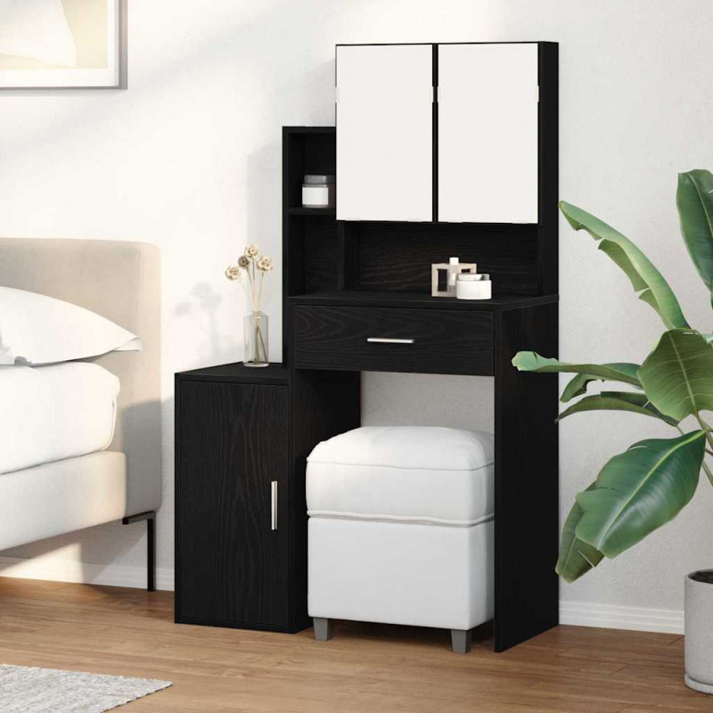 Toaletka Czarny Dąb 80 x 35 x 132 cm Materiał drewnopochodny