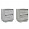 Szafka Nocna z szufladą 2 pcs Szary 39 x 34,5 x 50 cm