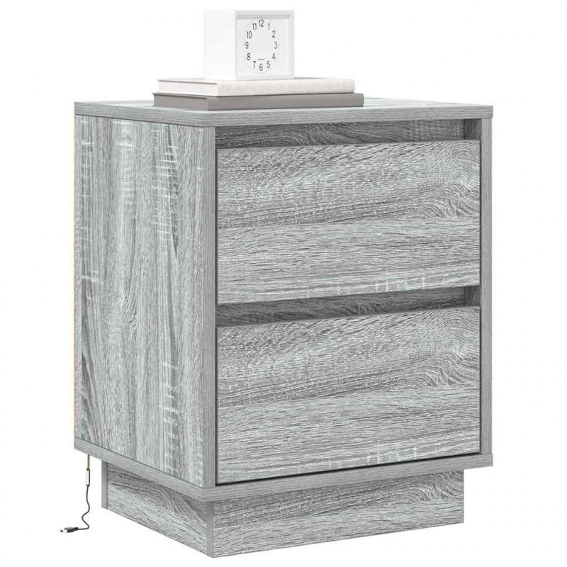 Szafka Nocna z szufladą 2 pcs Szary 39 x 34,5 x 50 cm