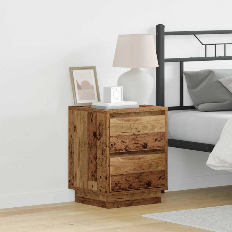 Szafka Nocna z szufladą 2 pcs Stare drewno 39 x 34,5 x 50 cm