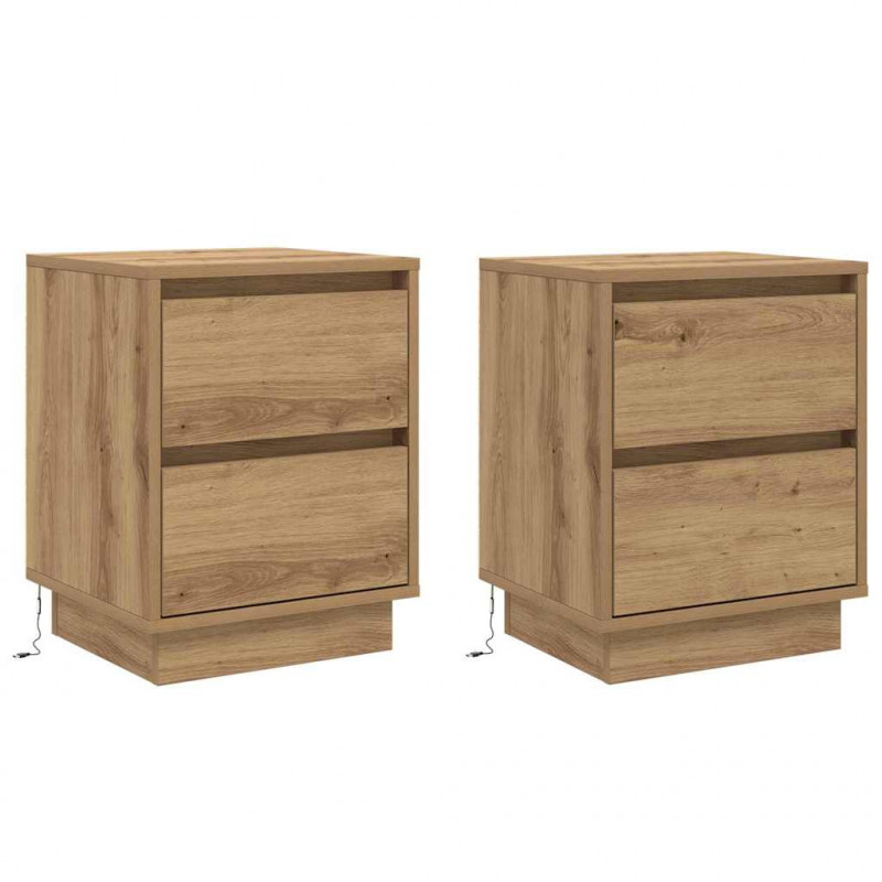 Szafka Nocna 2 pcs Dąb rzemieślniczy 39 x 34,5 x 50 cm