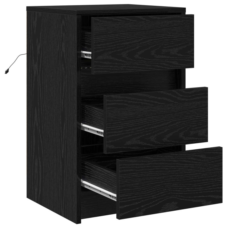Szafka Nocna Czarny Dąb 38 x 34 x 61 cm Materiał drewnopochodny